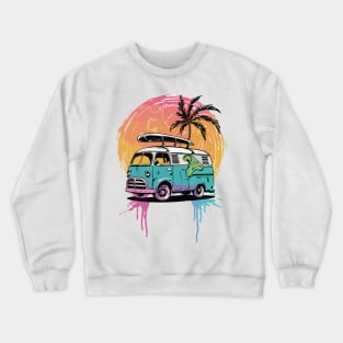 Surfing on board during the Sunset Crewneck Sweatshirt